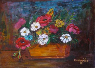 Fiori di campo [1987] - Olio su cartone telato (35 x 25 cm)