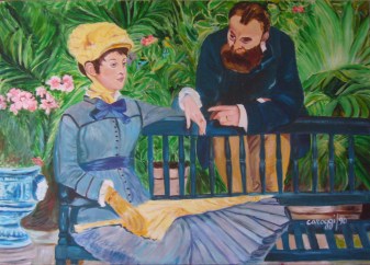 Dans le serre - Acrilico su tela (70 x 50 cm, 1990)