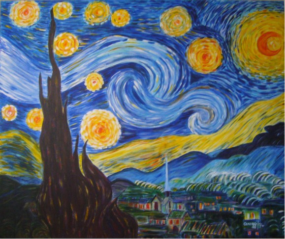 Notte stellata - Acrilico su tela Gallery (120 x 100 cm, 2014) - [Collezione privata]