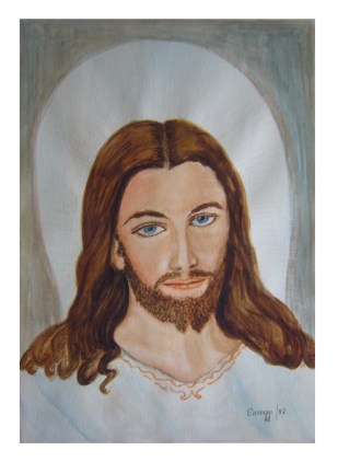 Gesù Misericordioso [1987] - Acquerello su cartoncino (29,5 x 40 cm)
