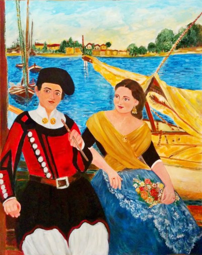 Sposi in barca [2008] - Acrilico su tela Gallery (80 x 100 cm)