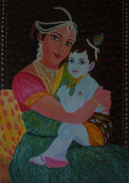 Yasoda e Krsna [2011] - Acrilico su tela Gallery (70 x 100 cm)