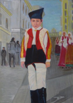 Bambino in costume sardo [2006] - Acrilico su tela (50 x 70 cm)