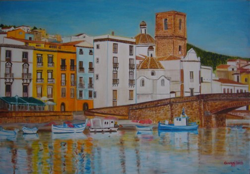 Bosa sul Temo [2015] - Acrilico su tela Gallery (100 x 70 cm)