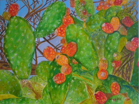 Cespuglio di Fichi d'India [2015] - Acrilico su tela (80 x 60 cm)