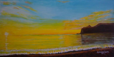 Marina Piccola all'alba - Acrilico su tela (80 x 40 cm, 2015)