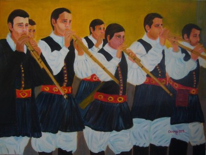 Suonatori di launeddas [2015] - Acrilico su tela Gallery (80 x 60)
